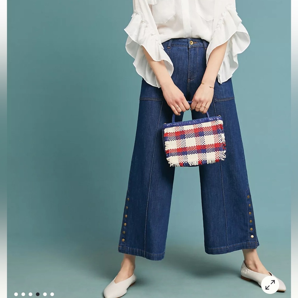 Pilcro and the Letterpress Dark Blue Wide-Leg Jeans